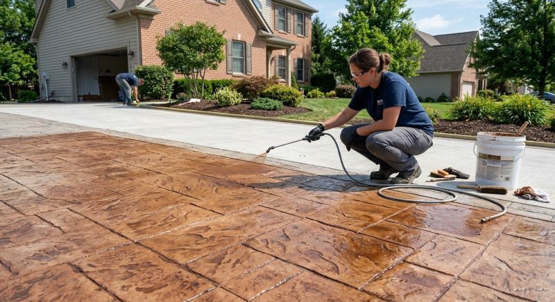Concrete Driveway Refinishing in Frisco, TX