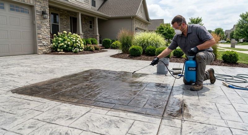 Concrete Driveway Staining in Corpus Christi, TX