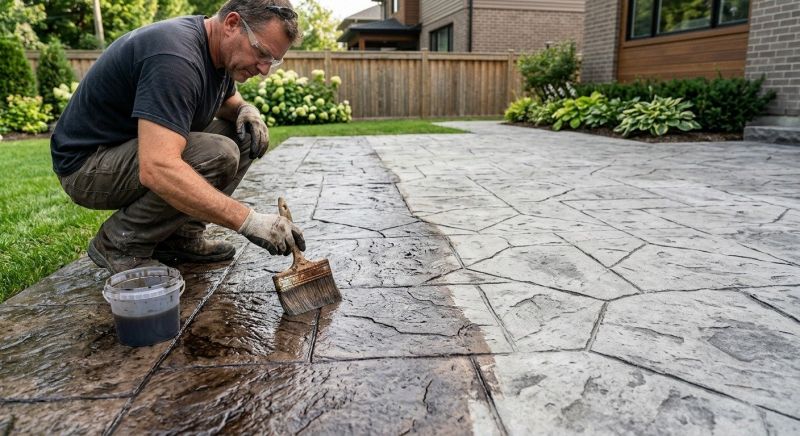 Concrete Patio Staining in Frisco, TX