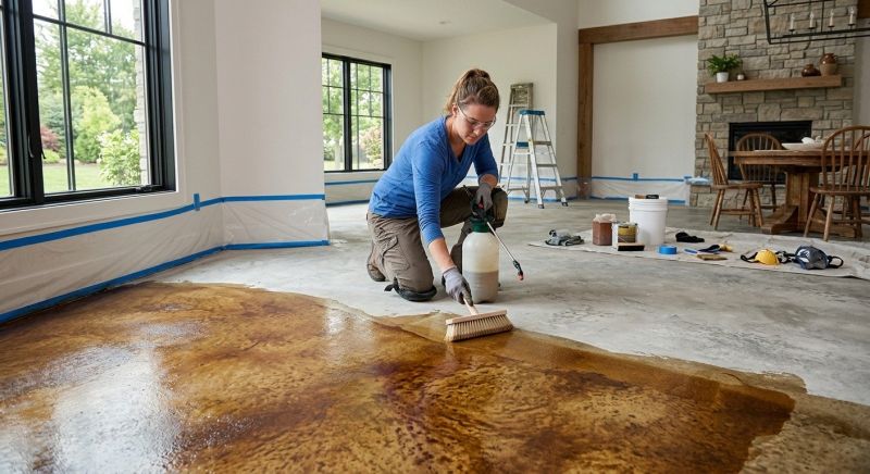 Interior Concrete Staining in Fort Worth, TX