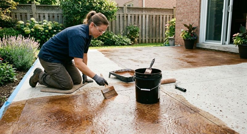 Stained Concrete Installation in Fort Worth, TX