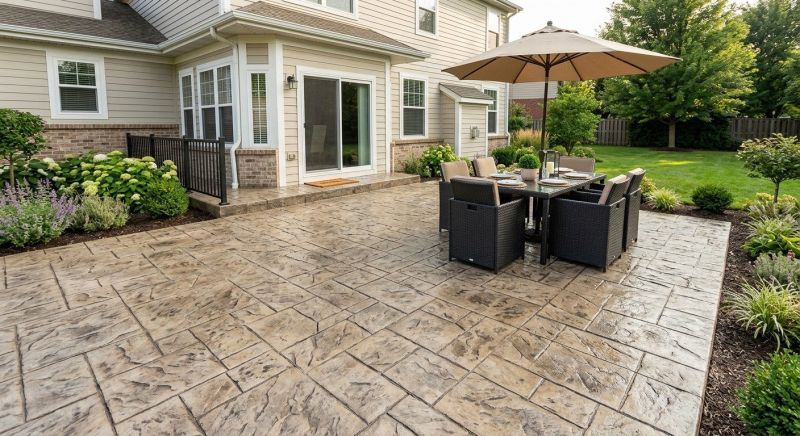 Stamped Concrete Patio Installation in Frisco, TX